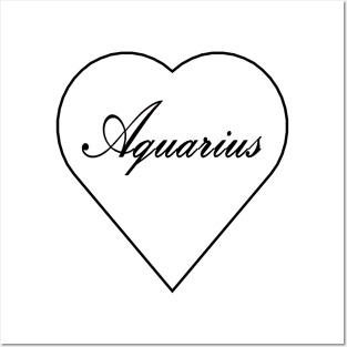 Aquarius Zodiac Heart Posters and Art